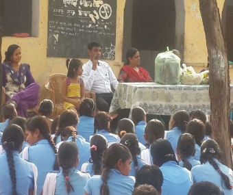 Pragya institute distributed clothes and food @100 Students 
