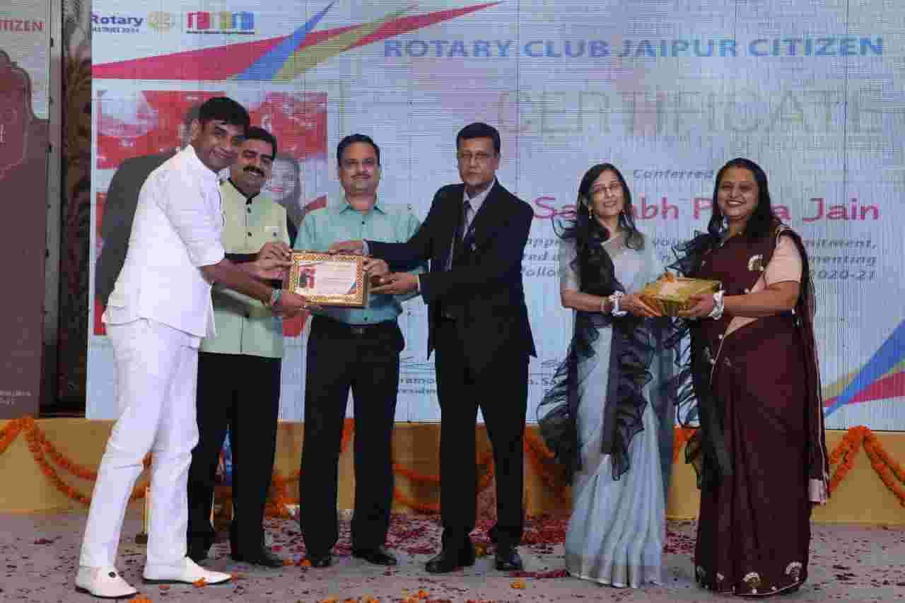 Saurabh Jain Felicitated by RCJC - Award Night 2021