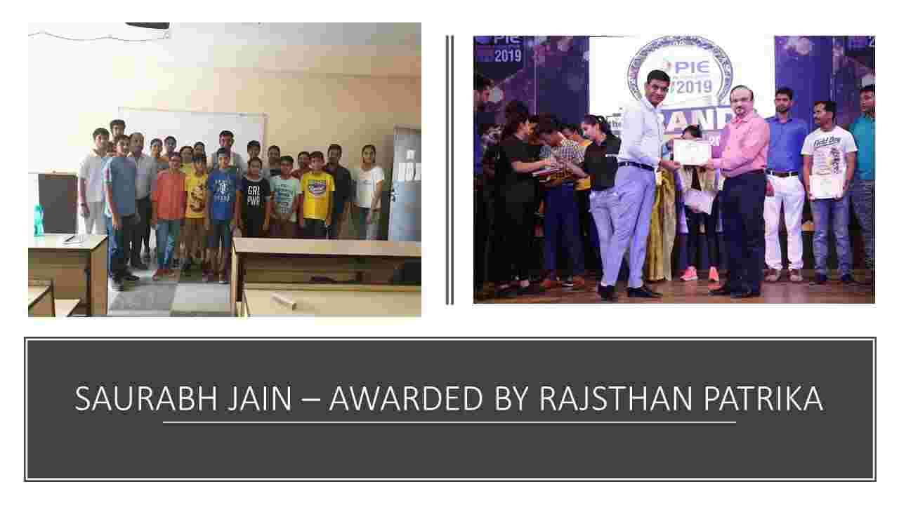 Excellence Award by Rajasthan Patrika @PIE